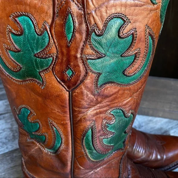 EUC - Old West Barnwood Vintage Turquoise Boots - Picture 4 of 11